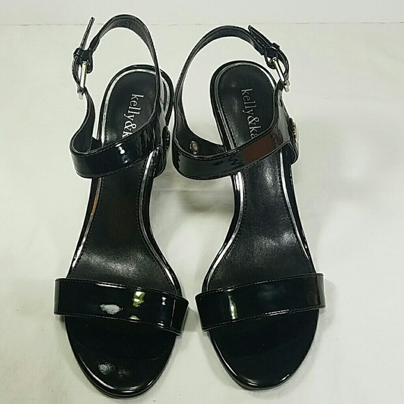 KELLY & KATIE Black Strap Heel Sandals Size 8 - Picture 2 of 7